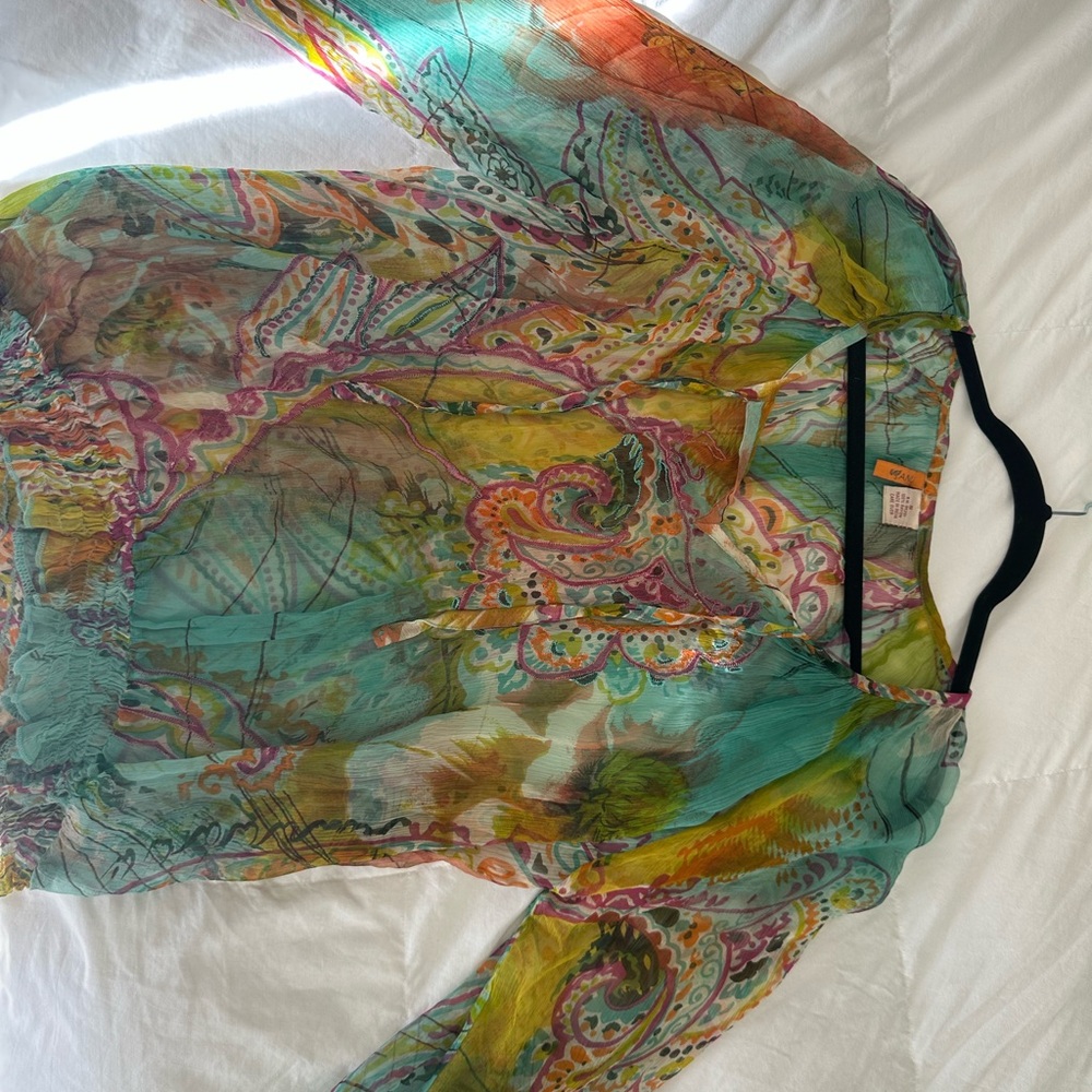 Colorful Sheer Blouse